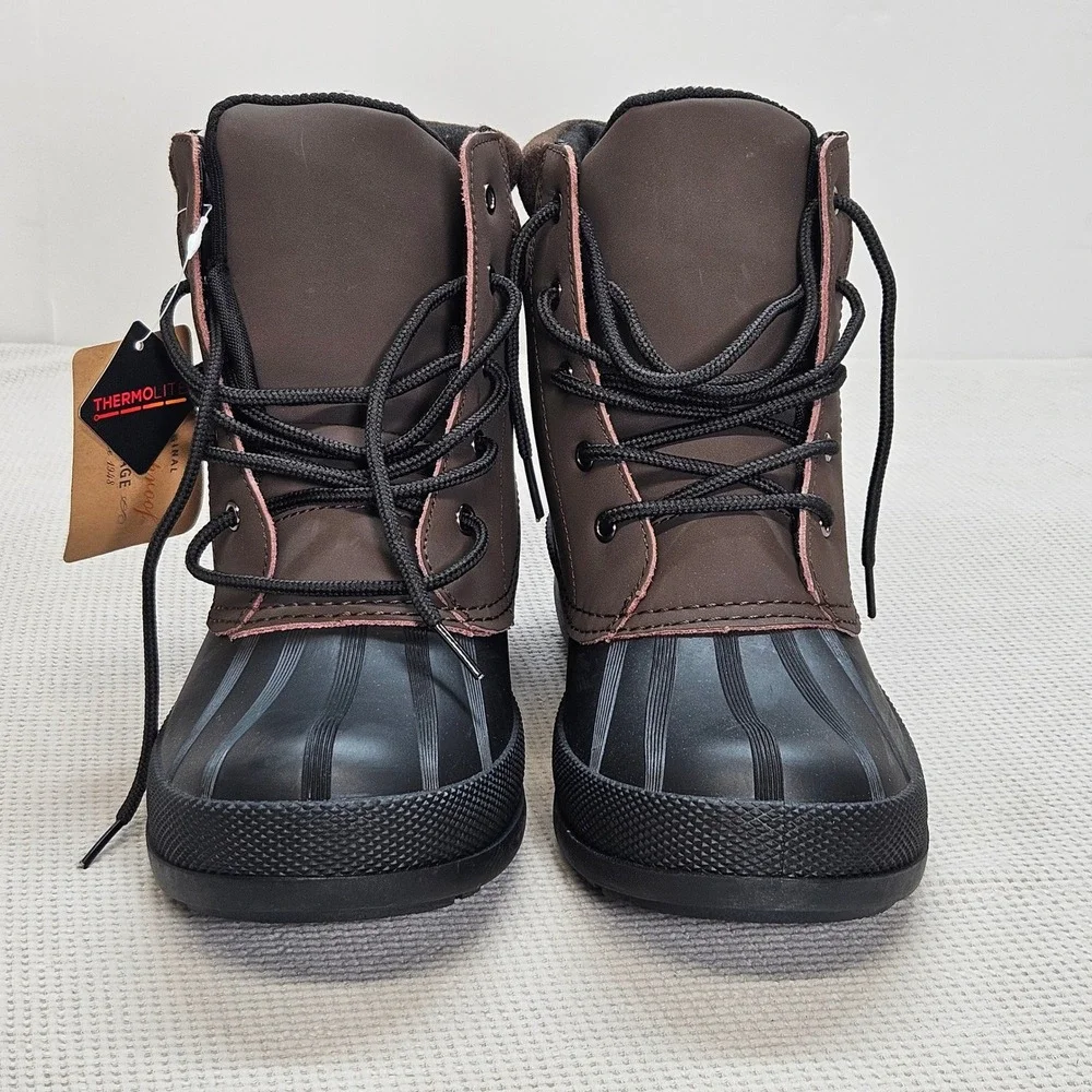 Weatherproof Vintage Luke‎ Mens Brown Black Thermolite Insulated Duck Boots 12M